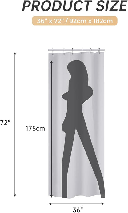 AmazerBath Stall Shower Curtain 36x72, Heavy Duty Plastic, Grey with 2 Weighted Stones and 6 Grommet Holes