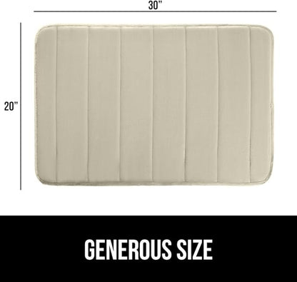 GORILLA GRIP Memory Foam Bath Mat, Soft Absorbent US Designed Bathroom Rug, Gripping Dots Machine Washable Bathmat, Cushioned Floor Mats, Shower Sink Rugs Room Décor Accessories, 30x20 Champagne
