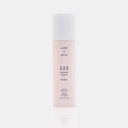Lake & Skye 222 Cosmic Coco + Musk Hair & Body Mist 3.4 Fl Oz (100 mL), White Musk, Coconut Milk, Macaron Sugar, Hydrating, Softening