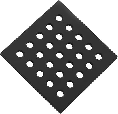 3.75 Inch Square Shower Drain Cover 95MM Floor Drain Grate (Black)
