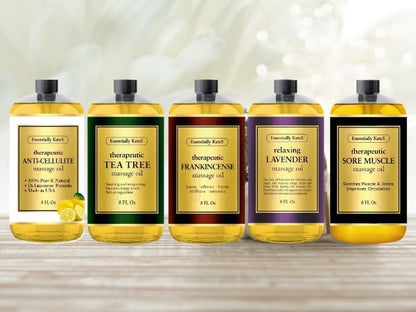 Essentially KateS Tea Tree Oil CICA Massage Oil 8 Fl Oz - Purifying, Invigorating and Hydrating - Soothes Sore Muscles and Joints - Centella asiatica
