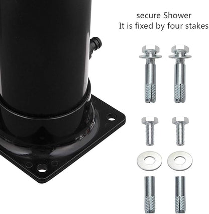 VINGLI Solar Heated Shower, 5.5 Gallon Outdoor Shower with Shower Head and Foot Shower Tap for Outdoor Backyard Poolside Beach Pool Spa,Black (5.5 Gallon)
