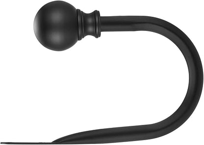 Double Curtain Rod, Adjustable 1 inch Double Drapery Rod Rods for Windows and Doors with Ball Round Finials and Brackets Set (Black Curtain Hooks, Standard)
