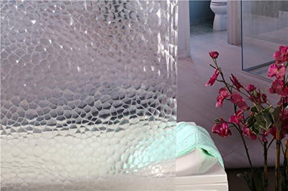 10 Guage Design Clear Shower Curtain Liner, Plastic 3D Water Cube Clear Shower Curtain Liner,No Odors, Eco Friendly