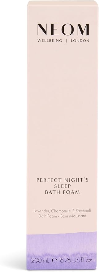 NEOM Perfect Night's Sleep Bath Foam, 200ml I Lavender, Sweet Basil & Jasmine I 100% Natural Fragrances I 16 Other Essential Oils I Soothing Aloe and Sweet Almond Oil I Blended in The UK