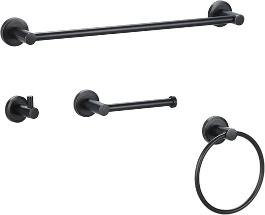 Oil Rubbed Bronze Bathroom Hardware Set 4 Piece Towel bar Adjustable Expandable Towel Rack Stainless Steel Towel Rail Wall Mounted Towel Holder Set