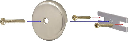 Tip-Toe Bathtub Drain Kit - with 1 Hole Bathtub Overflow Drain Cover & Tip-Toe Tub Trim Set (Brushed Nickel)