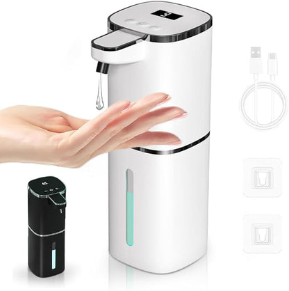 Automatic Liquid Soap Dispenser, 9 Adjustable Levels, 380ml/12.8oz, Auto Touchless Hand Soap or Dish Soap Dispenser,USB Rechargeable Dispenser,Wall Mount or Tabletop Use for Bathroom Kitchen Sink