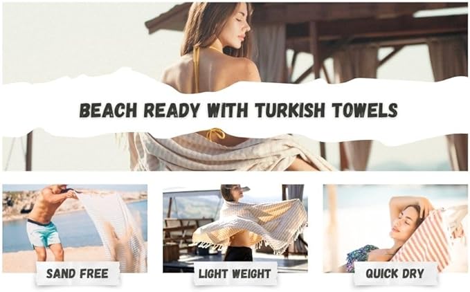 Bazaar Anatolia Turkish Beach Towel – 100% Cotton, Quick Dry, Sand Free Decor Towel for Bathroom and Camping – Oversized 71x39 Inches – Arpa Purple