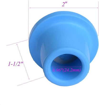 Replacement Feet for Shower Chair Bath Seat, Shower stools and Transfer Bench, Non-Skid Shower Bench and Tub Transfer Benches Rubber Suction Cup Feet, Metal Insert Reinforced (1" I.D, Blue)