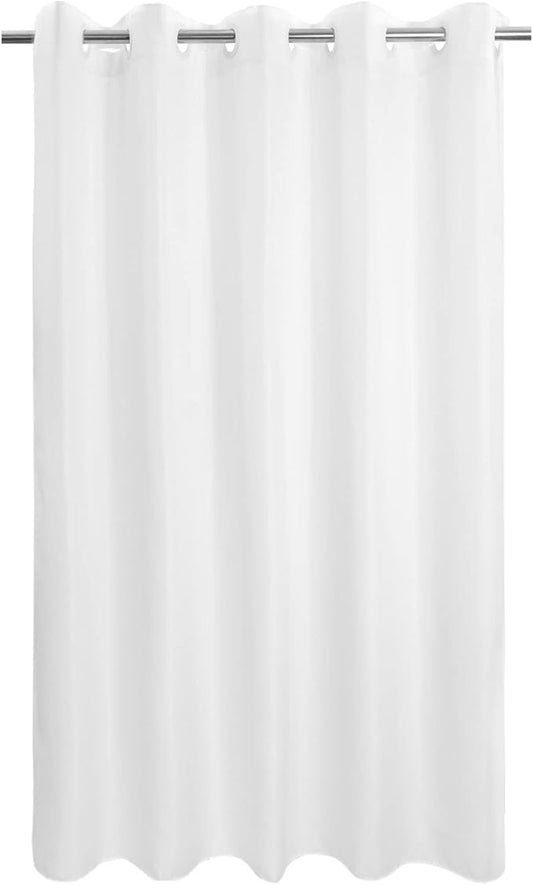 River Dream No Hook Long Shower Curtain or Liner Soft Microfiber - 78" Length Fabric Shower Curtain Liner Set, Machine Washable & Water Repellent, White, 71x80