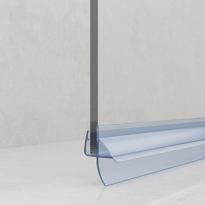 Frameless Shower Door Bottom Seal, 36" Long Shower Sweep for 1/4" (6mm) Glass, Clear Vinyl with Drip Rail – Prevent Leaks & Create a Waterproof Barrier