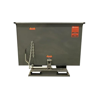 Heavy Duty Self-Dumping Hopper, 2 cu yd Tall, 6000 lb Capacity, 70.331"x60"x47.31", Gray