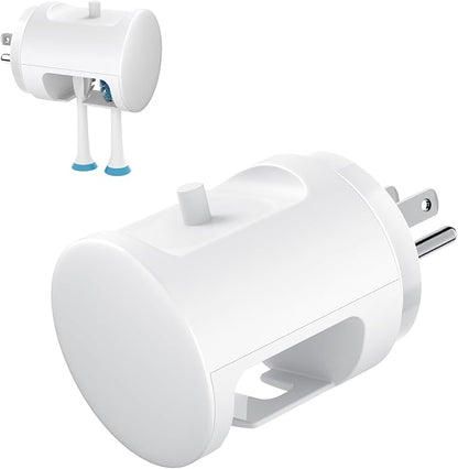 Wireless 2-in-1 Charger Station Compatible with Philips Sonicare Electric Toothbrush, 3-Port US Wall Fast Charging with 2 Toothbrush Holders for HX3000/HX6000/HX8000/HX9000 Series, IPX6, White