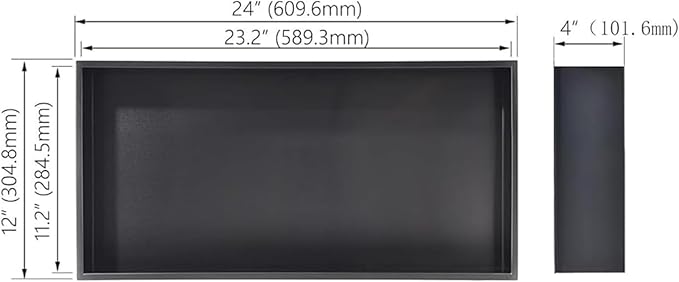 12" X 24" Shower Niche Insert Tile Ready, Niche for Shower Wall, Stainless Steel Recessed Shelf No Tile Needed for Bathroom Storage, Matte Black