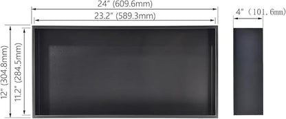 12" X 24" Shower Niche Insert Tile Ready, Niche for Shower Wall, Stainless Steel Recessed Shelf No Tile Needed for Bathroom Storage, Matte Black
