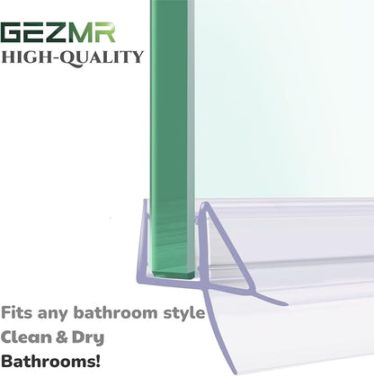 2-Pack Shower Door Bottom Seal (3/8'' X 39'') Glass Shower Door Seal Strip with Drip Rail Frameless Shower Door Sweep can Covers up to 13mm Gap