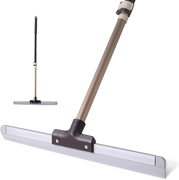 Eyliden Rubber Floor Squeegee, Quick Water & Foam Removal Broom | Heavy-Duty, Dual-Action Push & Scrape, Squeegee for Shower Glass Concrete Garage Commercial Epoxy Floors