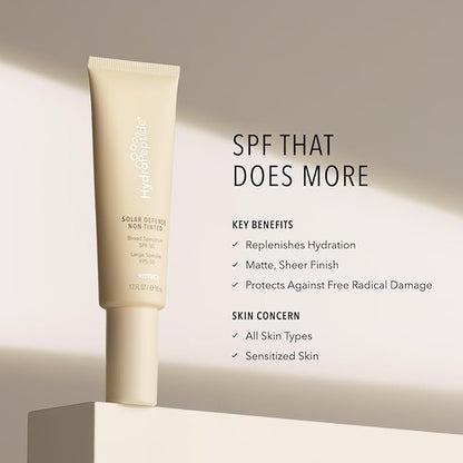 HydroPeptide Solar Defense Face Sunscreen, SPF 50 Broad Spectrum, Non-Tinted, Moisturizer & Antioxidant Rich, 1.7 Ounce