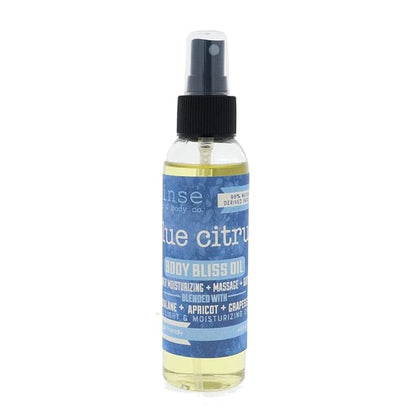 Rinse Bath & Body Blue Citrus Body Oil Moisturizer Spray - Natural Lightweight Fast Absorbing with Squalane, Grapeseed, Apricot & Vitamin E Oil for All Skin Types, 4 fl oz
