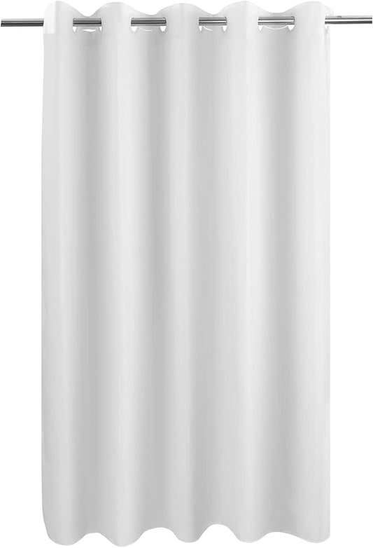 River Dream Extra Long Shower Curtain No Hooks or Liner Needed - Soft Microfiber 84" Long Fabric Shower Curtain Liner Set, Machine Washable & Water Repellent, White