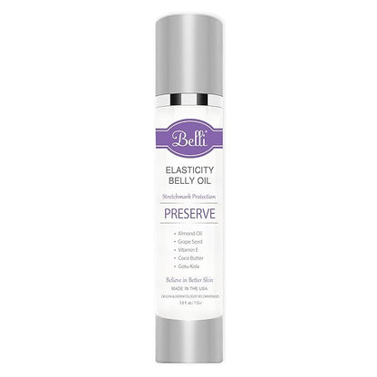 Belli Pregnancy Stretch Mark Belly Oil: 3.8 Ounces of Essential Maternity Skin Care with Vitamin E for Healthy Skin, Scar Protection, and OB-GYN, Dermatologist Recommended