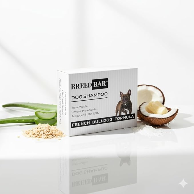 BreedBar™ French Bulldog Shampoo Bar for Folds & Sensitive Skin — PH-Balanced, Natural, Dead Sea Mineral Dog Soap, 100g