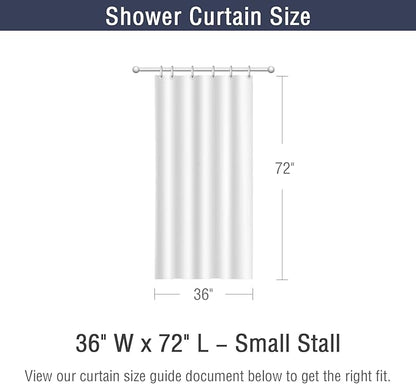 Gibelle Small Stall Shower Curtain 36 x 72, Narrow Blue Ombre Shower Curtain for Bathroom, Waffle Weave Fabric Shower Curtain Set with Hooks, Water Repellent, Machine Washable