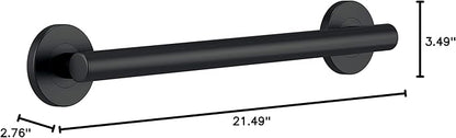 Delta Contemporary (1-Pack) 18' Shower Grab Bar ADA Compliant Matte Black 450 lb Capacity Bathroom Safety Handle for Shower, Bathtub | Wall Mounted Balance Assist, Handicap Grip 41818-BL