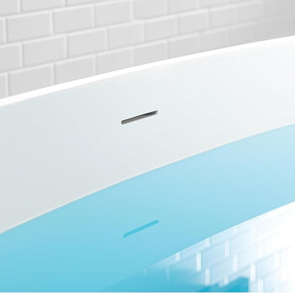 WOODBRIDGE 67 in. x 30.75 in. Stone Resin Luxury Contemporary Solid Surface Freestanding Bathtub in Matte White