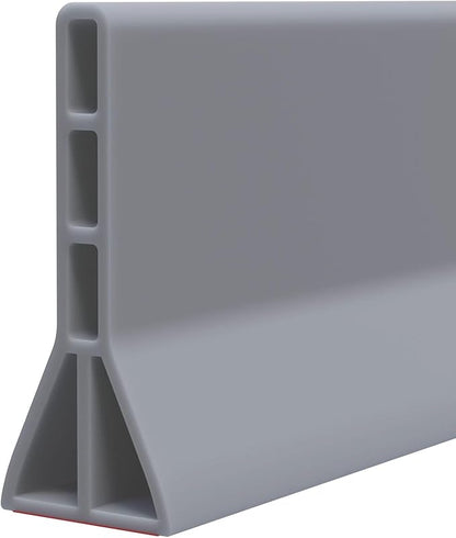 Raycity 3" High Shower Threshold Water Dam 98 IN Collapsible Shower Water Splash Guard for Curbless Shower Threshold Barrier Water Stopper for Wet and Dry Separation Bathroom and Kitchen (Grey)