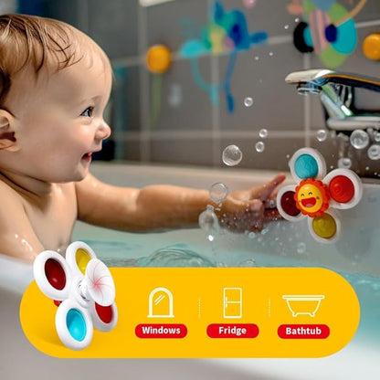 Hely Cancy Infant Bath Toys for 18 Months - No Hole Animal Bathtub Toys, Baby Bath Tub Toys