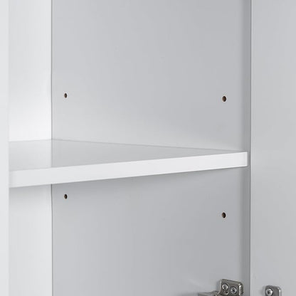 Favfurish 69" Tall Bathroom Storage Cabinet with Doors and 2 Drawers,Modern Linen Cabinets w/Adjustable Shelf & Magnetic Door Stopper,Freestanding Organizer for Dining Room,Kitchen,Office,White