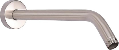 HarJue Shower Arm with Flange and Teflon Tape, Wall Mounted Shower Pipe 304 Stainless Steel Extension Arm for Fixed Shower Head & Handheld (12 Inches, Brushed Nickel)