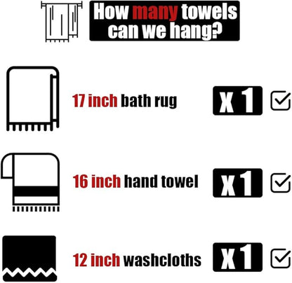 JQK Black Towel Bar, 20.5 Inch 304 Stainless Steel Thicken 0.8mm Towel Rack Bathroom, Towel Holder Matte Black Wall Mount, Useable Length 18 Inch 2 Pack, TB110L18-PB-P2