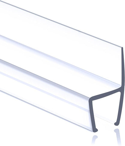 1/4" (6mm) Frameless Shower Door Seal – H-Type 8 Ft. (2.44m) Ultra-Clear Bottom & Side Drip Rail Sweep Strip, 1 Piece for Leak Protection, Water Control & Easy DIY Installation