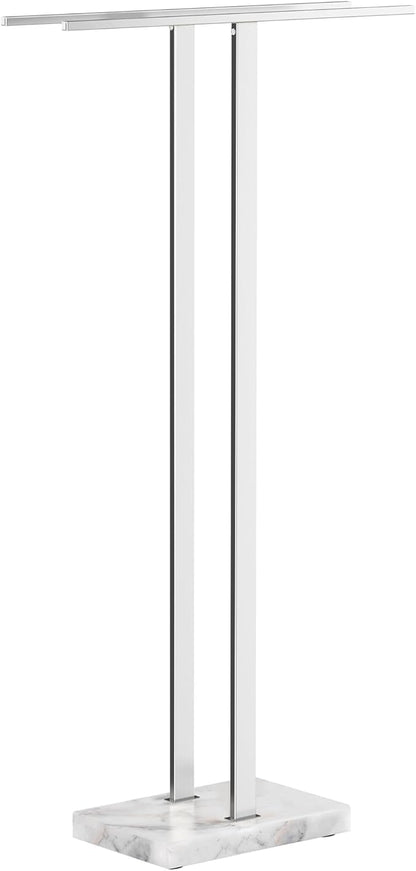 KES Standing Towel Rack with Marble Base, 37" H (Equal Height) Free Standing Towel Racks for Bathroom Floor, Fits Large Bath Towel, 18/8 Stainless Steel Polished Finish, BTH229