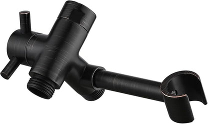 PDPBath Solid Brass Shower Arm 3 Way Shower Diverter Valve for Hand Held Showerhead and Fixed Spray Head, G1/2 Universal Connection - Oil Rubbed Bronze