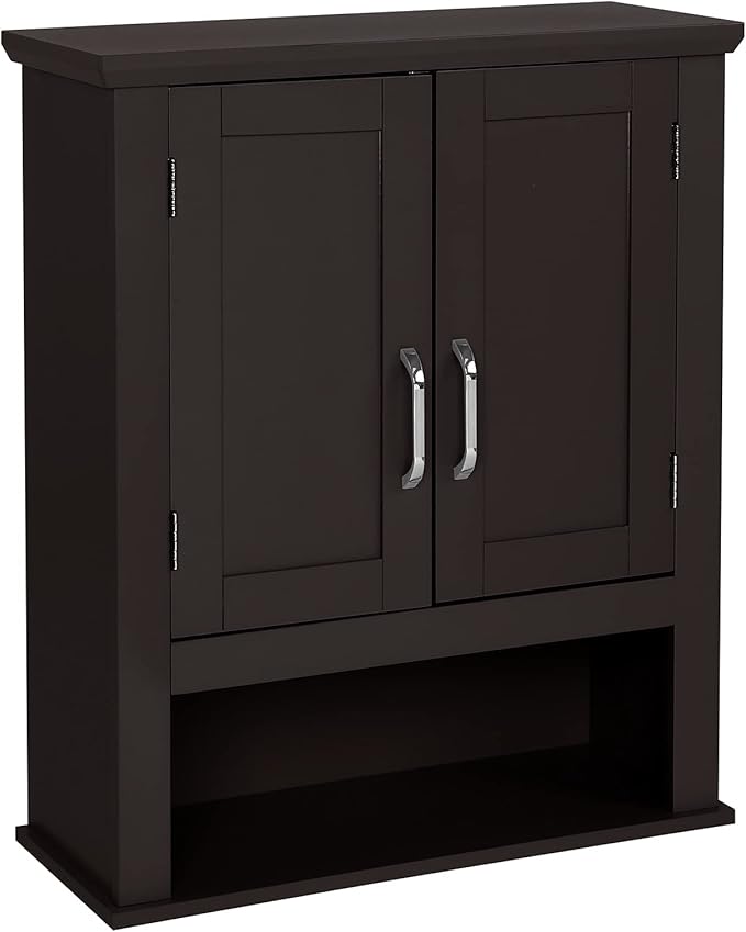 VINGLI Bathroom Cabinet Wall Mounted Espresso Wall Cabinet Floating Cabinet for Wall Storage Bathroom with Doors and Adjustable Shelf Medicine Cabinet Organizer