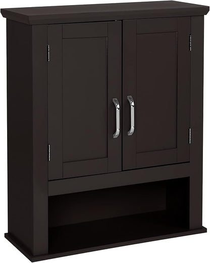 VINGLI Bathroom Cabinet Wall Mounted Espresso Wall Cabinet Floating Cabinet for Wall Storage Bathroom with Doors and Adjustable Shelf Medicine Cabinet Organizer