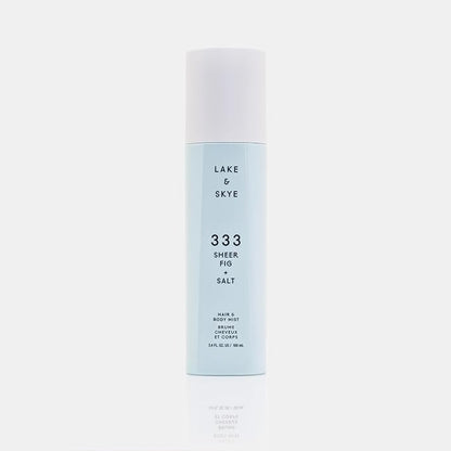 Lake & Skye 333 Sheer Fig + Salt Hair & Body Mist 3.4 Fl Oz (100 mL), Grapefruit Blossom, Salted Fig, Sandalwood, Hydrating