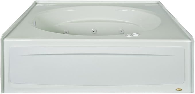 JACUZZI SIGNATURE Acrylic Removable Skirted Soaking Bathtub, Slip Resistant, Right Drain Placement, 60” (L) x 42” (W), Oval in Rectangle Design, White