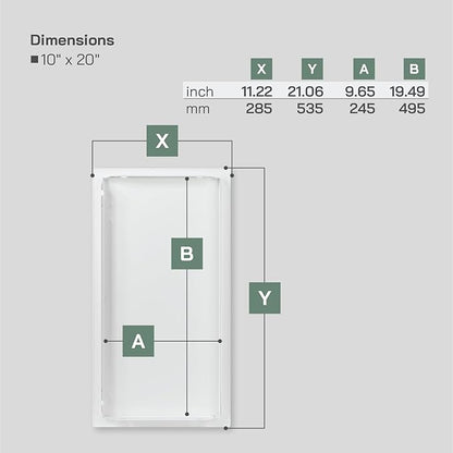 Vent Systems 10'' x 20'' Inch White Metal Access Panel - Easy Access Doors - Access Panel for Drywall, Wall, Electrical and Plumbing Service Door