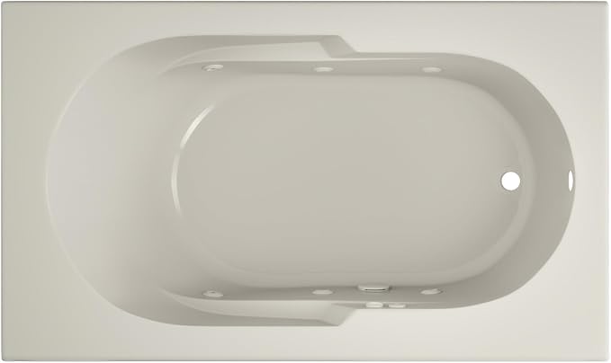 Jacuzzi SIGNATURE Acrylic Drop-In Bathtub, Soaking Sanctuary, Slip Resistant, Right Drain Placement, 60" (L) x 36" (W), Rectangle, 3-Tile Flange, Oyster