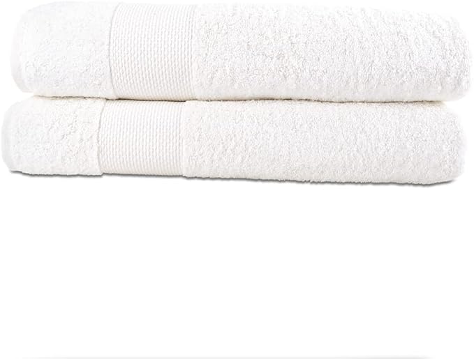 Hencely Bath Sheet Set of 2 - (35x64 Inches) - Luxury Extra Large Oversized Towels, 100% Cotton - Quick Dry, Highly Absorbent, Super Soft - Ideal for Spa, Hotel, Bathroom - (Bath Sheets 2 Pack, White)