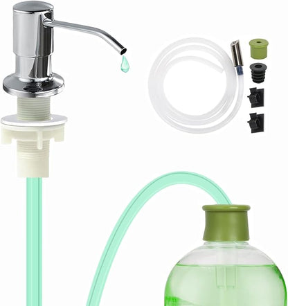 Soap Dispenser for Kitchen Sink,Stainless Steel Countertop Dish Soap Dispenser Pump with 47" Extension Tube