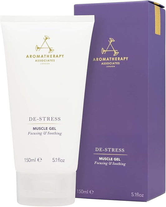 Aromatherapy Associates De-Stress Muscle Gel, Cooling & Warming Massage Gel with Ginger, Black Pepper & Rosemary Essential Oils for Daily Tension & Post-Activity Comfort, 5.07 oz