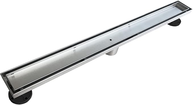 Neodrain 28-Inch Linear Shower Drain with Tile Insert Grate,Brushed 304 Stainless Steel Rectangle Shower Floor Drain,Linear Drain with Leveling Feet, Hair Strainer
