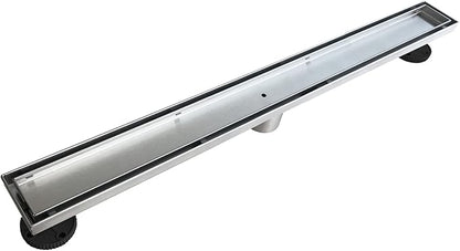 Neodrain 28-Inch Linear Shower Drain with Tile Insert Grate,Brushed 304 Stainless Steel Rectangle Shower Floor Drain,Linear Drain with Leveling Feet, Hair Strainer