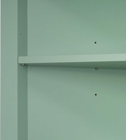 Favfurish 69" Tall Corner Cabinet with Door and 3 Drawers,Modern Bathroom Storage Cabinets w/Adjustable Shelves,Freestanding Organizer for Bathroom,Kitchen,Living Room,Dining Room,Green